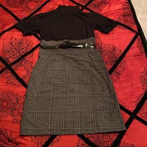 IZ Byer Black & Grey Pencil Dress (Size 13)